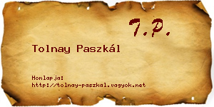 Tolnay Paszkál névjegykártya